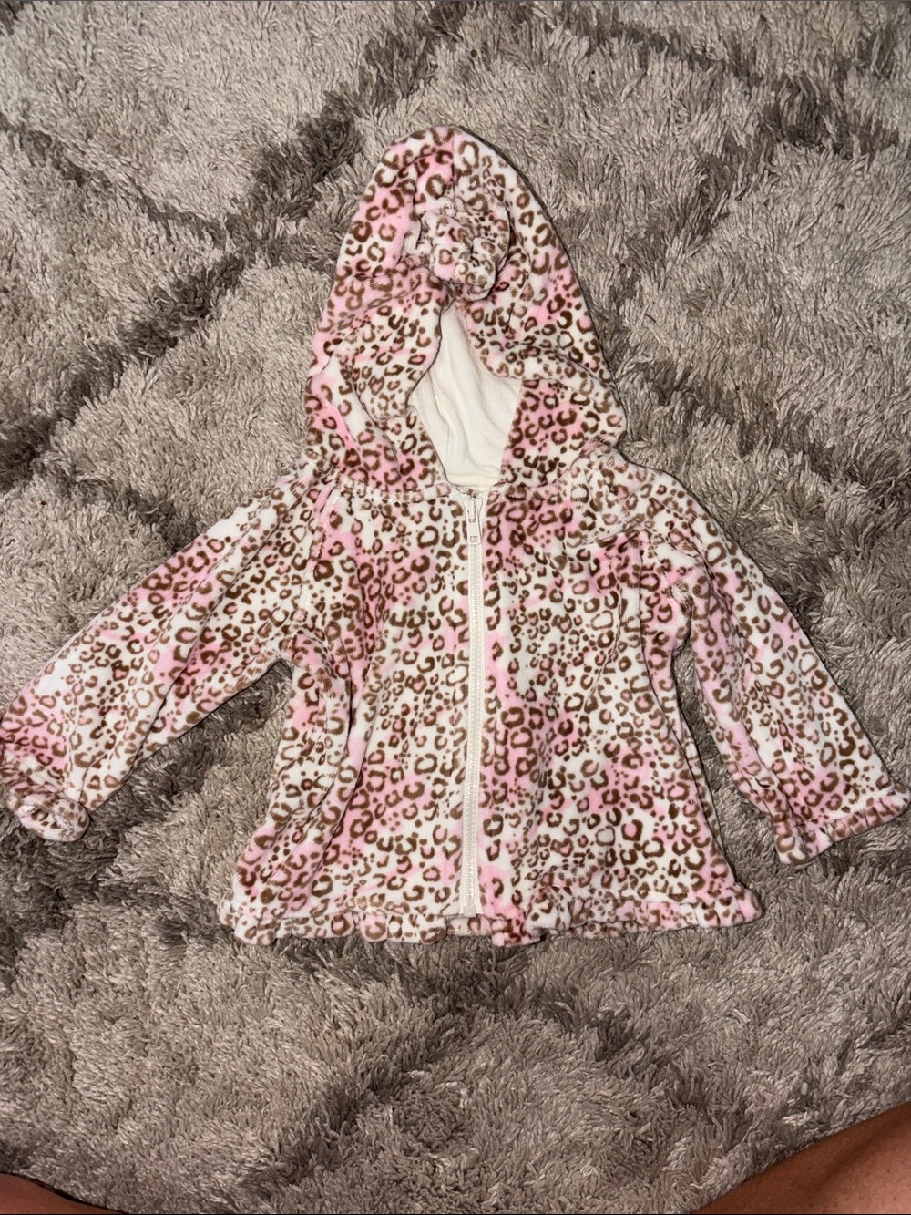 Toddler Pink Leopard Hooded Puffer Jacket